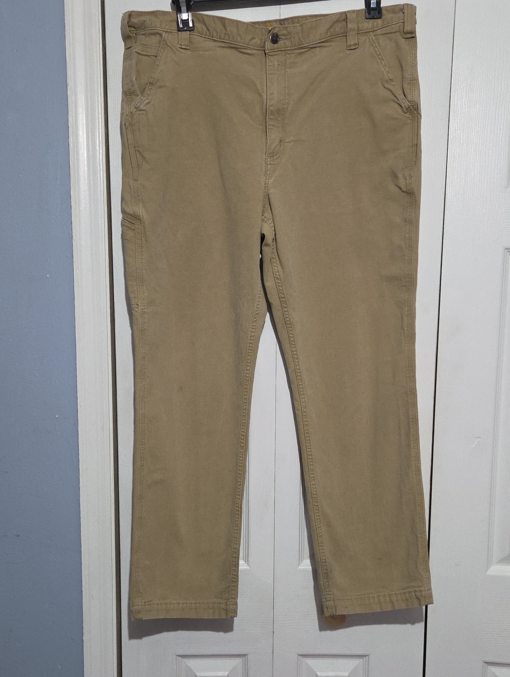 Carhartt Men's Pants in Khaki Actual Measurements 40x30